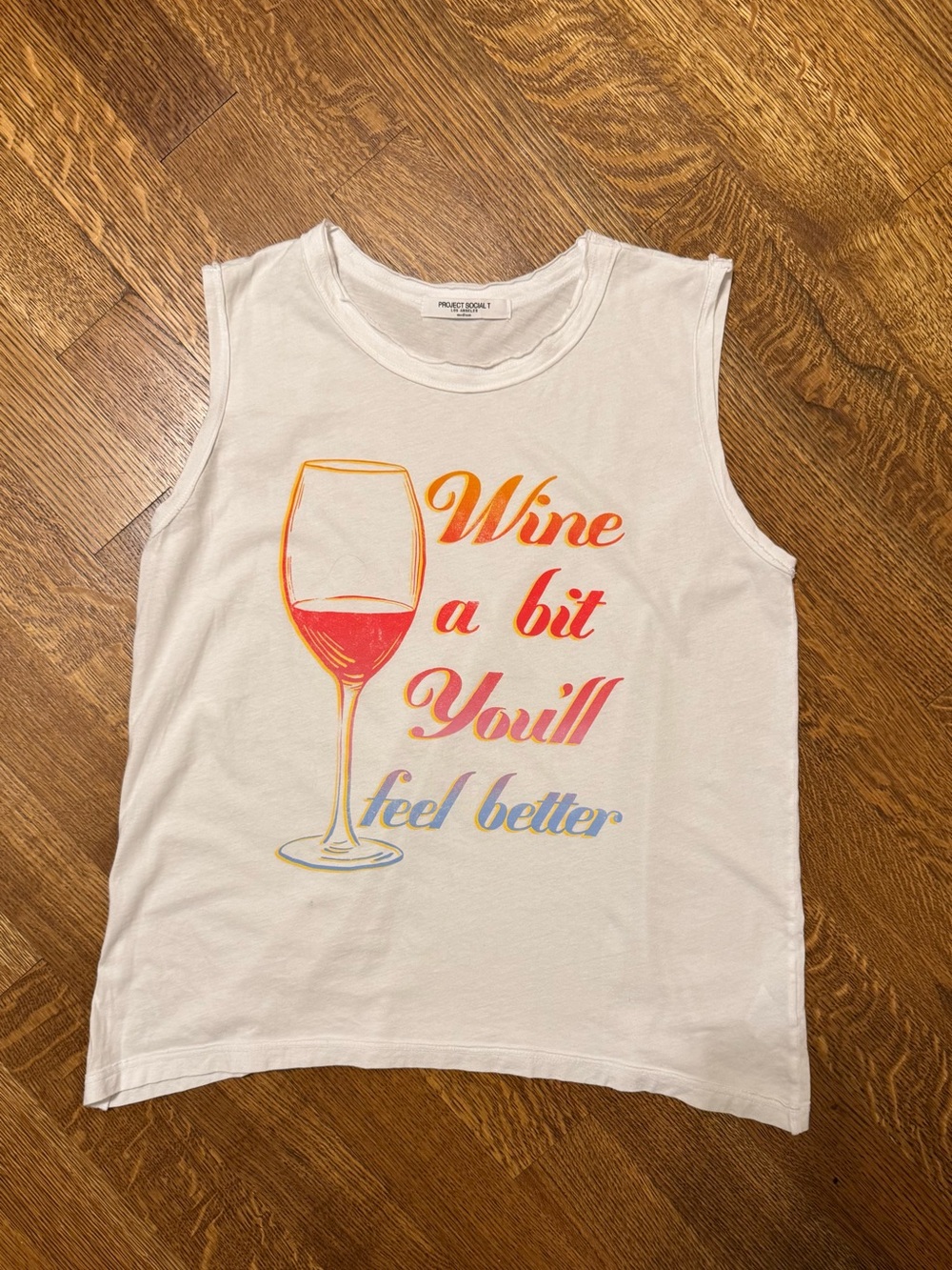 Project Social T tank top. “Wine A Bit” graphic. Size medium. NWOT.